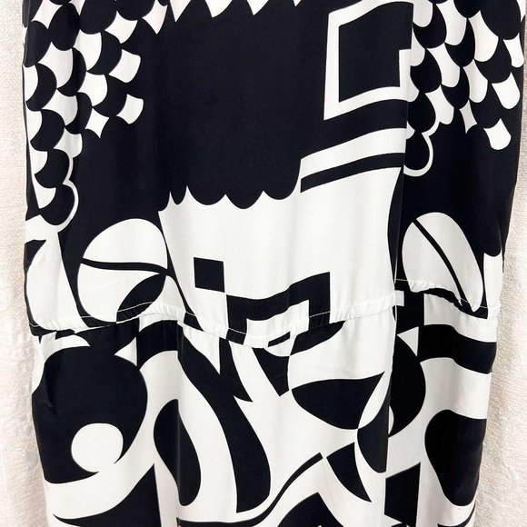 Corey Lynn Calter silk black & white geometric shift dress - Picture 3 of 7